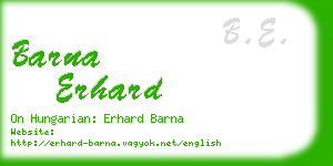 barna erhard business card